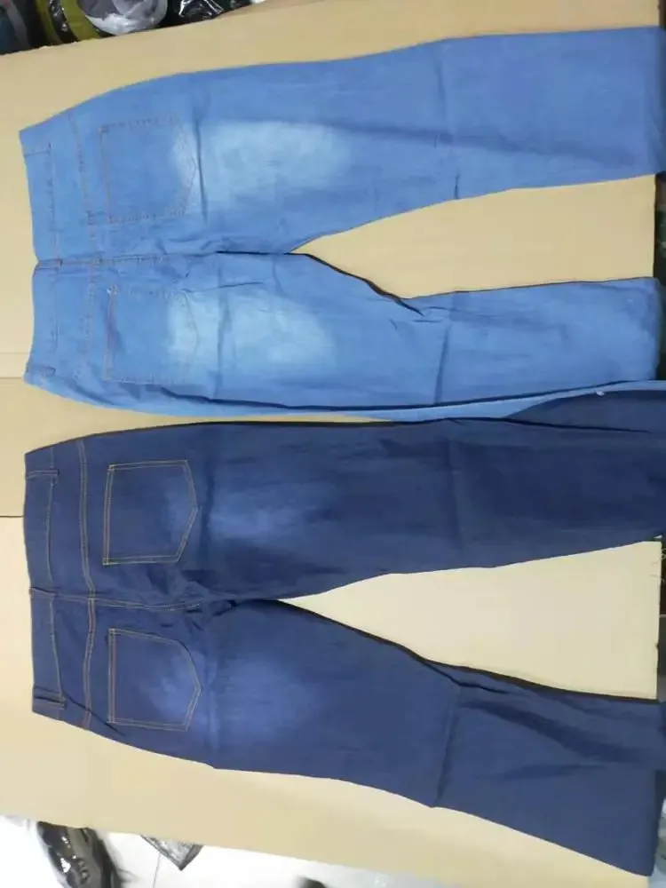 مجموعة اروين ARWEN & AJH GROUP Blue Flare Skinny Jeans Women High Waist Buttons Denim Pants Trousers Full Length Butt Lifting Casual Jeans Plus Size Femme