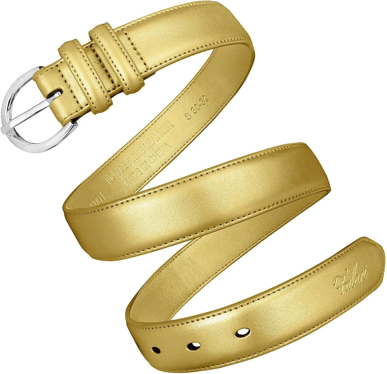 Falari Women Genuine Leather Belt Fashion Dress Belt With Single Prong Buckle 6028-31 Colors