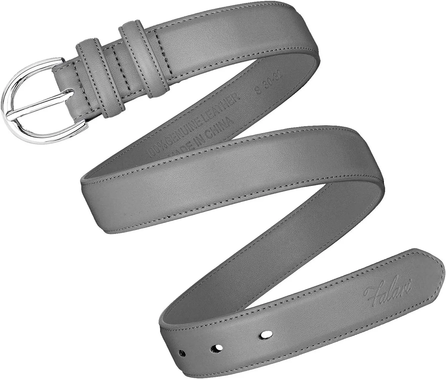Falari Women Genuine Leather Belt Fashion Dress Belt With Single Prong Buckle 6028-31 Colors