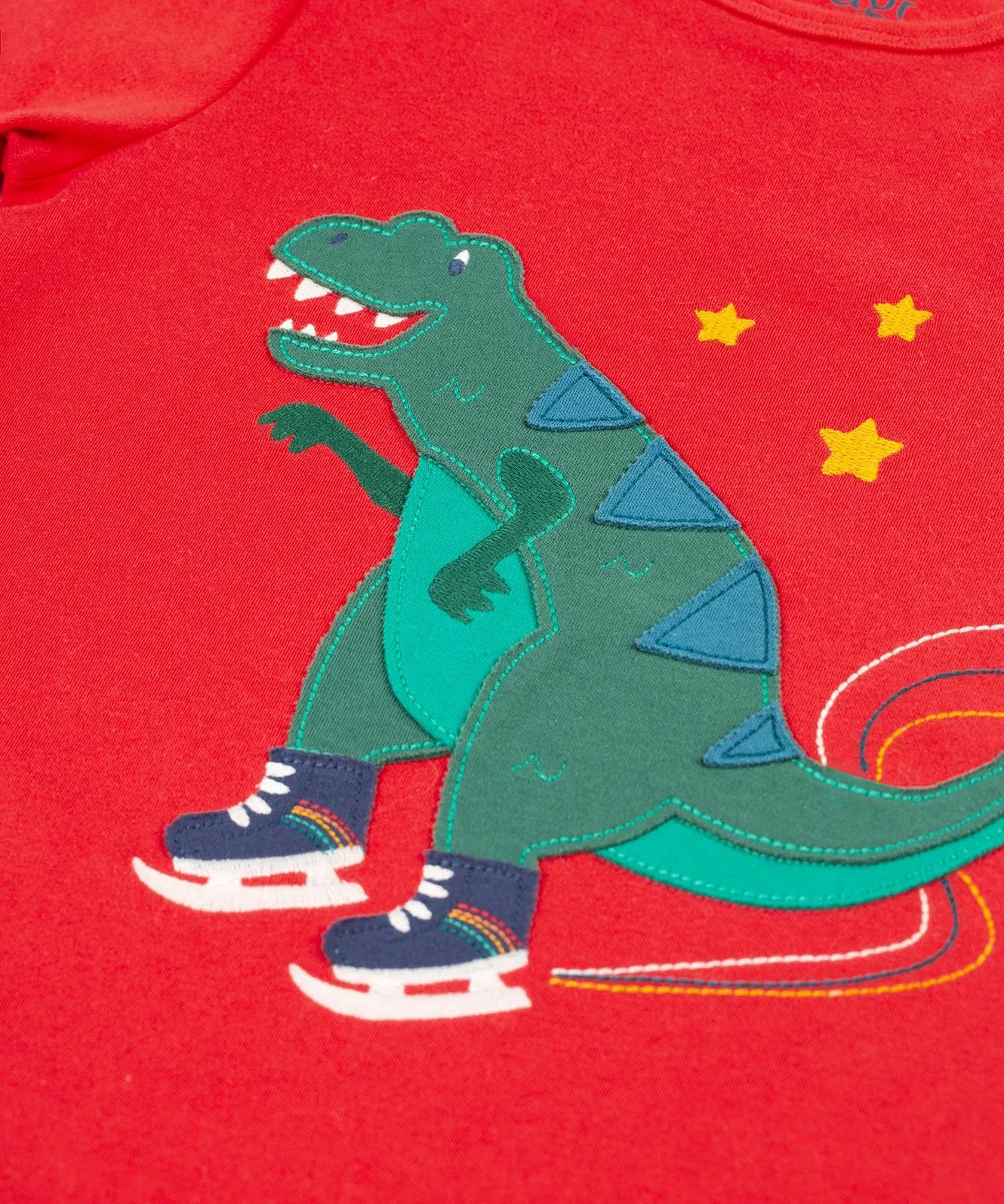 Frugi Caden Pyjamas - Merry Rainbow Check/Dinosaur