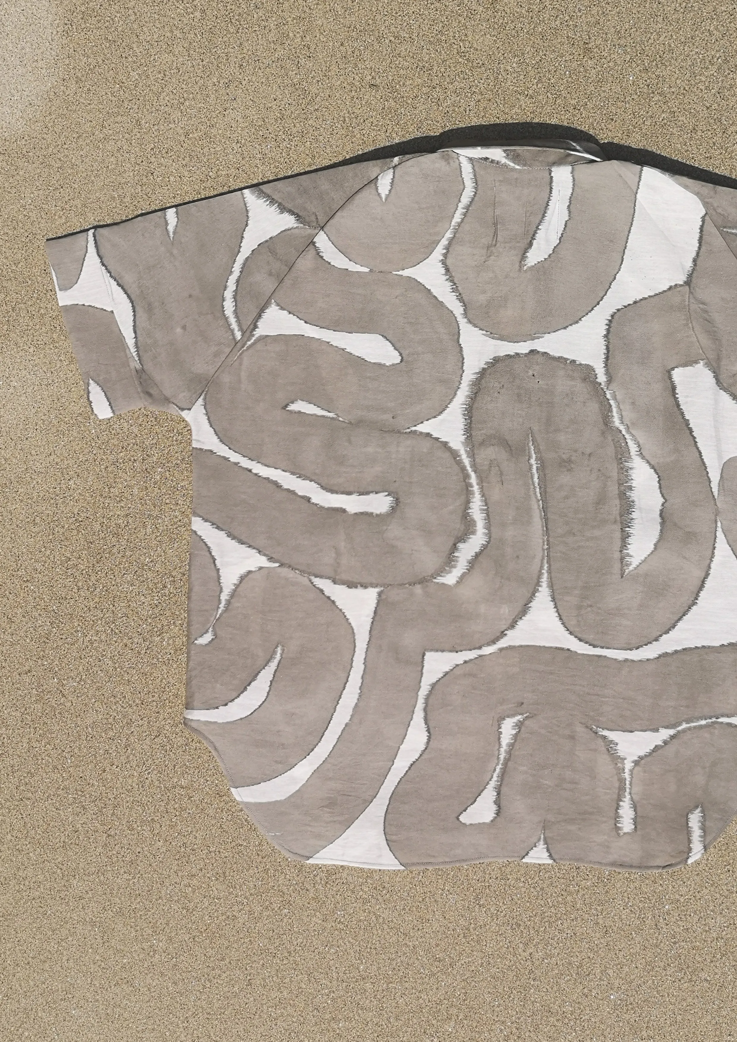 HOMEMADE - UNIQUE BLOUSE UNISEX - HAND PAINTED - grey / white