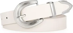 LEACOOLKEY Women Leather Belt Women Belts for Jeans Dress Ladies Fashion Leather Waist Belt Women Black Belt