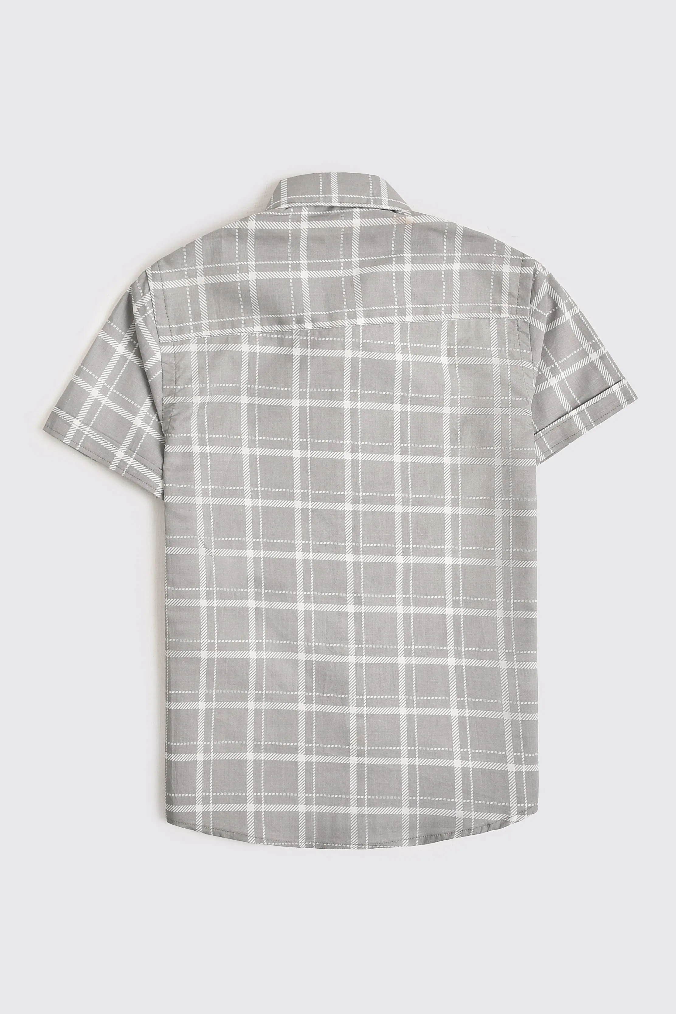 Light Gray Checked Shirt