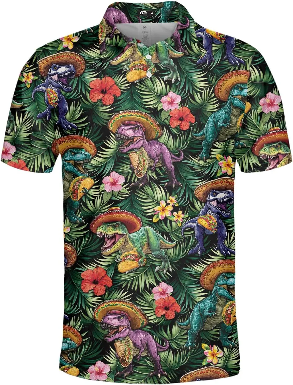 Men's Fat Tuesday Beads Alligator Mardi Gras Pattern Golf Polo Shirt Funny Polo Golf Shirts for Men