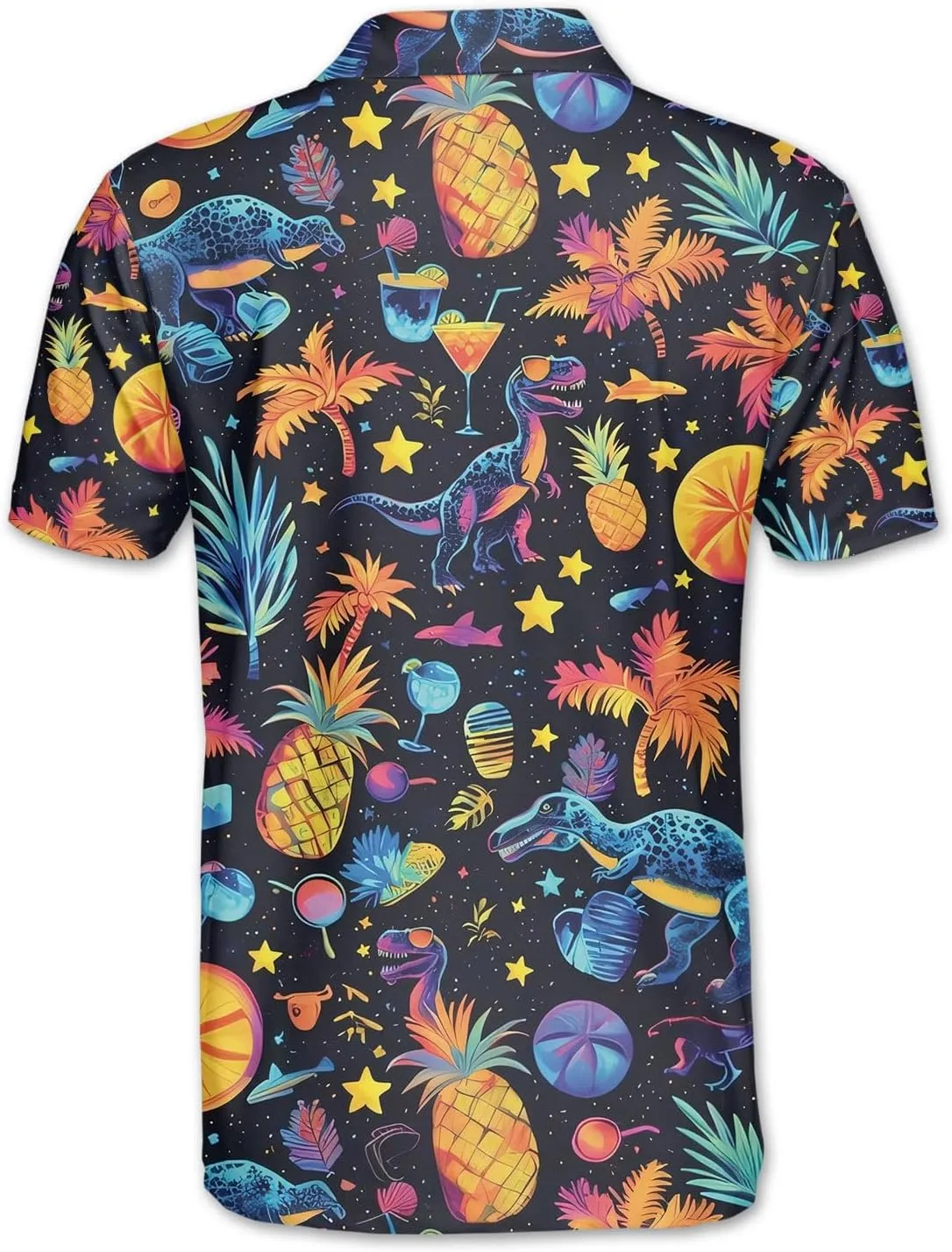 Men's Fat Tuesday Beads Alligator Mardi Gras Pattern Golf Polo Shirt Funny Polo Golf Shirts for Men
