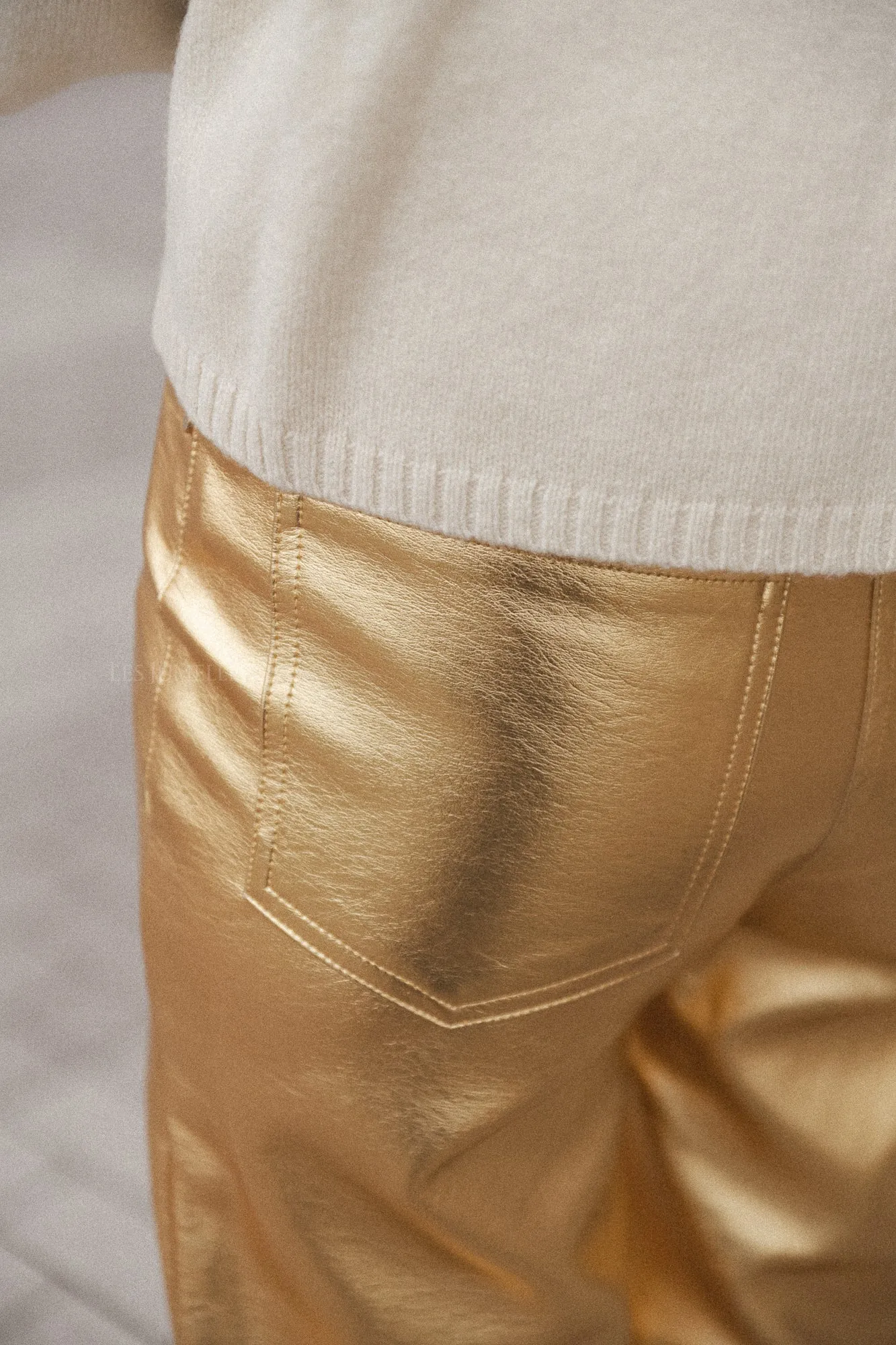 Oona PU trousers gold