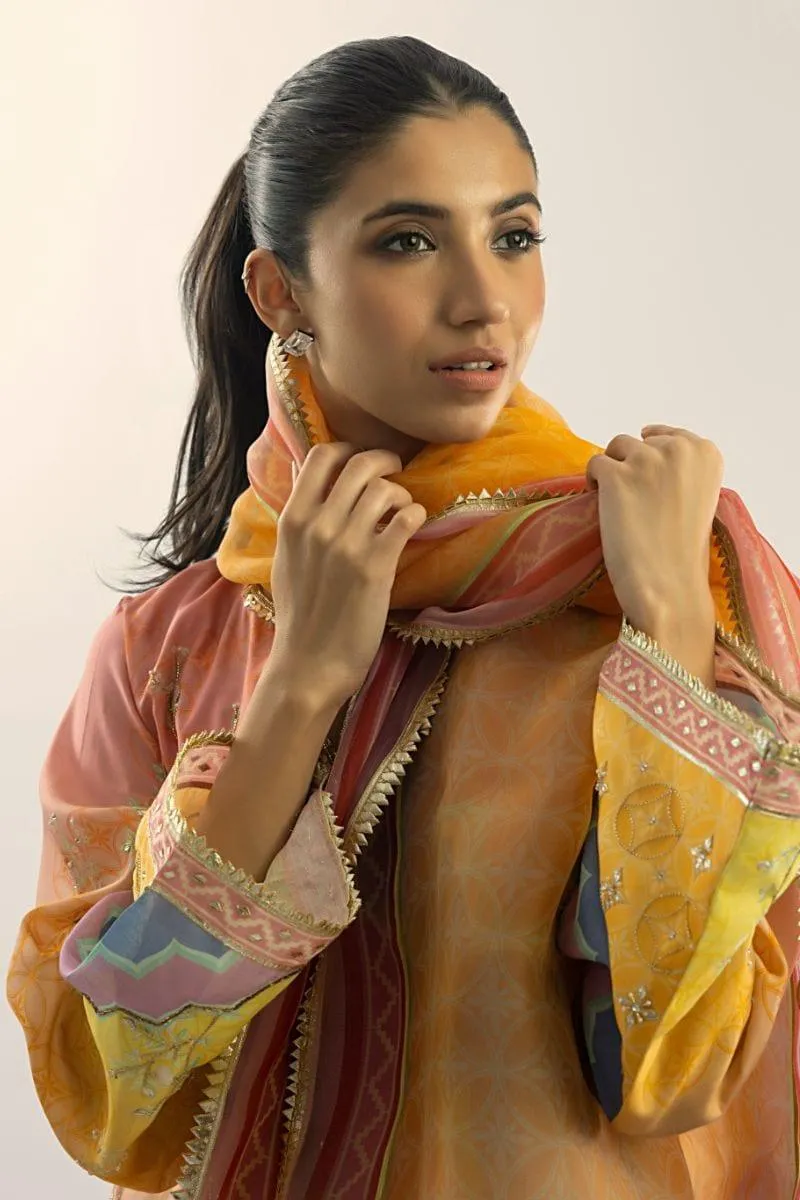 Sania Maskatiya - Seraphina (B) - KHADDI SILK - Peach Pink - 3 Piece