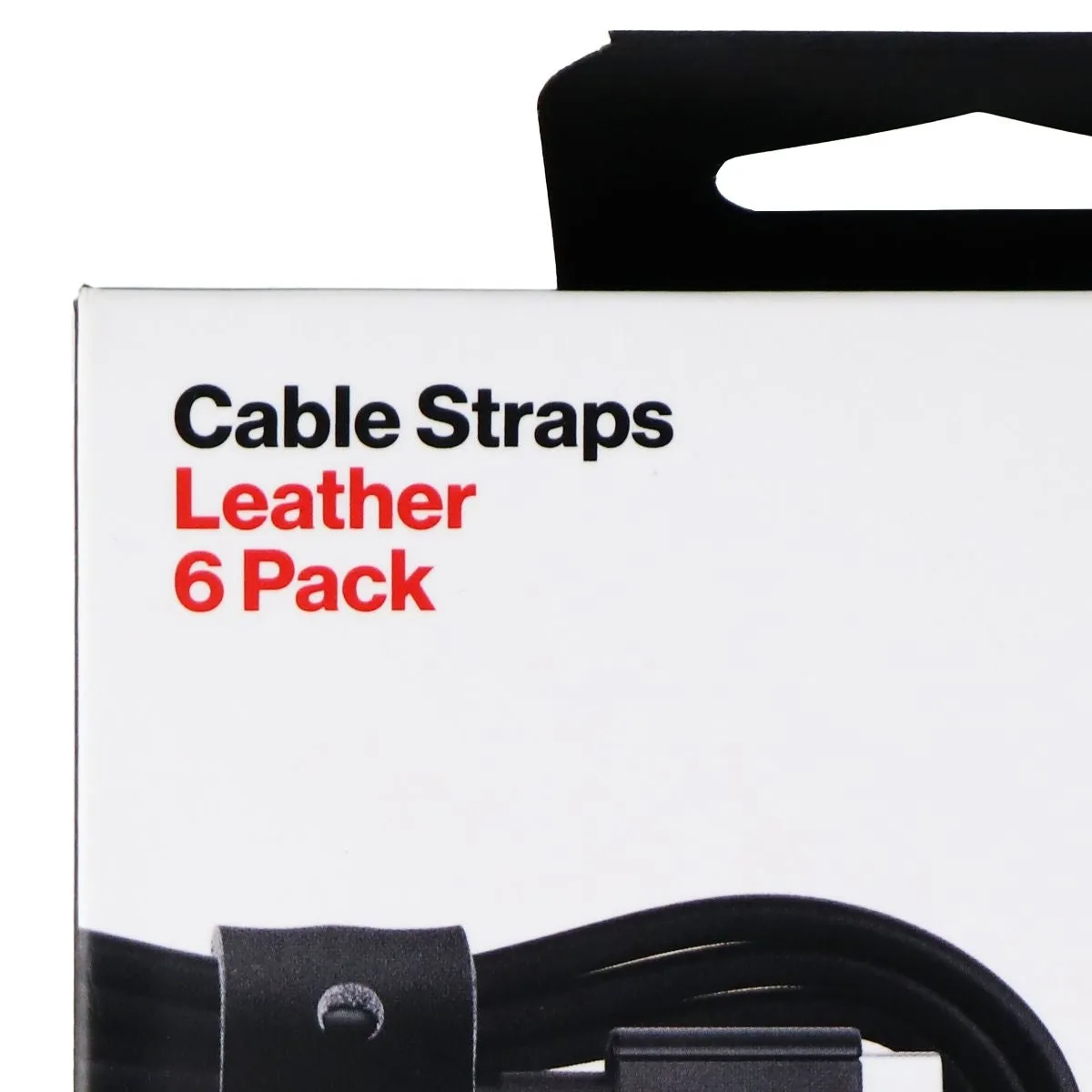 Verizon (6-Pack) of Leather Cable Straps for Cable Management - Black Leather